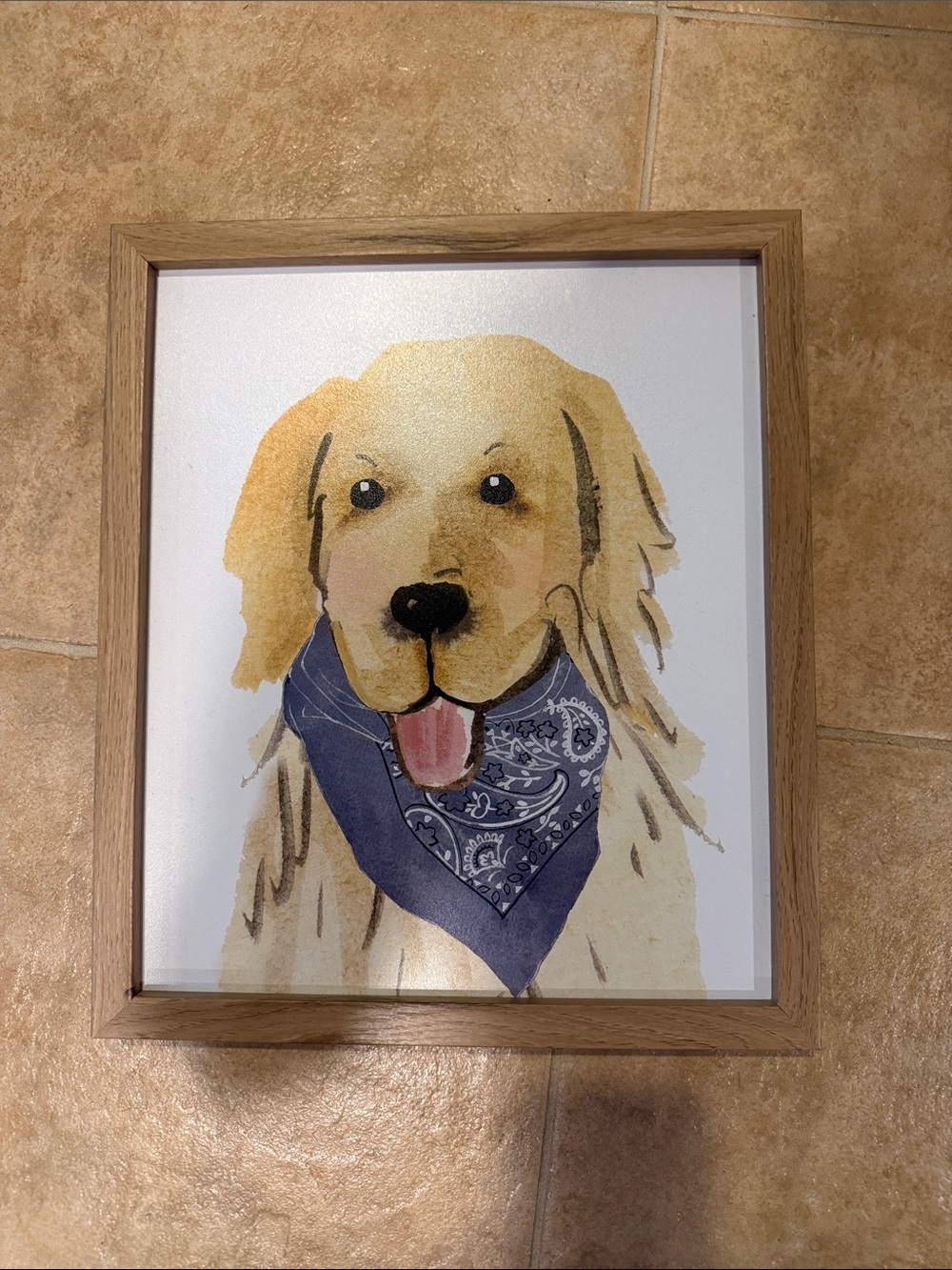 Blue Bandana Golden Retriever Wall Art for Dogs - Pet Decor